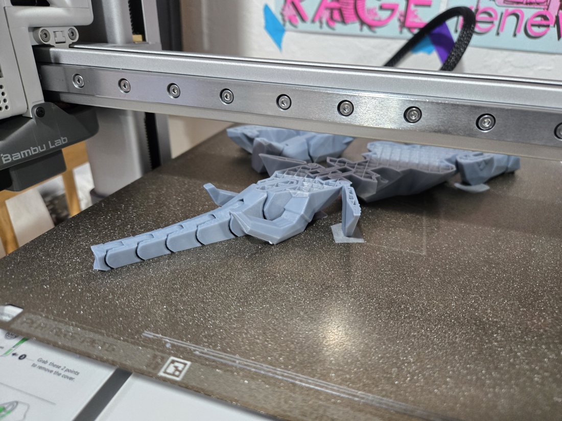 Elefante flexible imprimiéndose en 3D