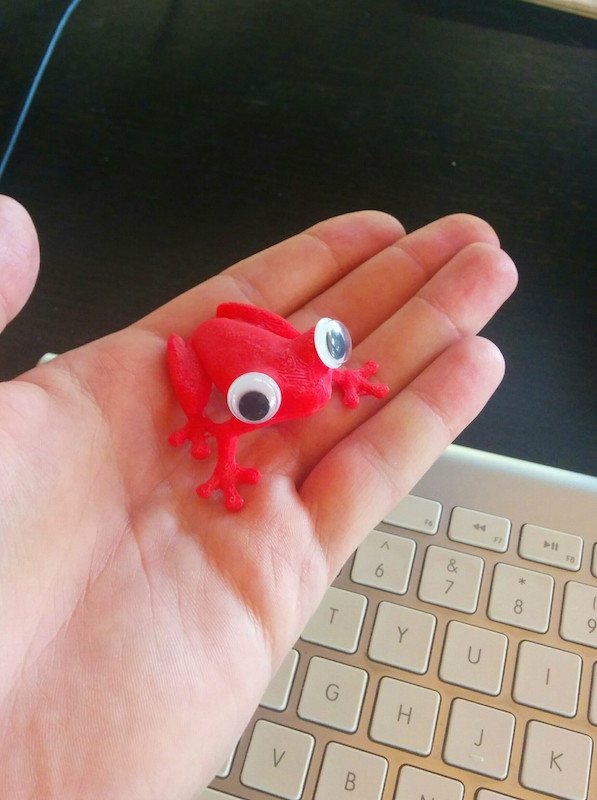 Rana de ojos rojos impresa en 3D